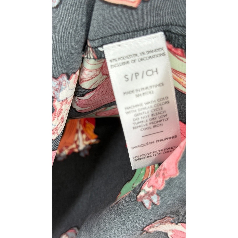 Natori Asian Geisha Print V Neck Silky Blouse Size Small Artistic Eclectic - Picture 6 of 6